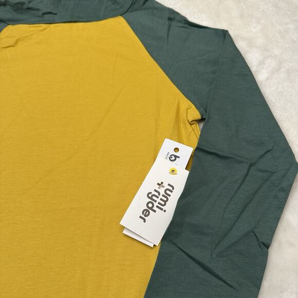 Rumi + Ryder Boys Colorblock Yellow Green Long Sleeve Hooded T-Shirt Size 2T NEW - Picture 3 of 5